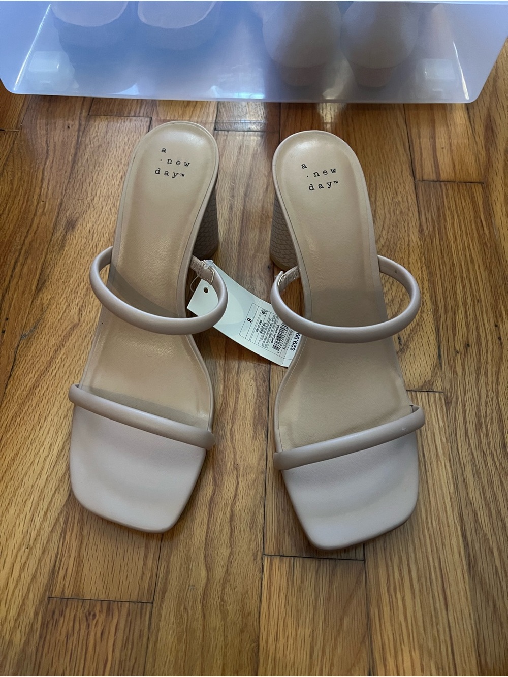 a new day Blush Nude Double Strap Block Heel Sandals